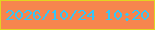 文字の大きさ：4、枠の色：e2d421、背景の色：f7854e、文字の色：36c5f6 無料ブログパーツのブログ時計