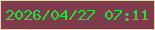 文字の大きさ：5、枠の色：e2d6af、背景の色：7d3b4c、文字の色：1fe234 無料ブログパーツのブログ時計