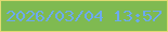 文字の大きさ：5、枠の色：e2da73、背景の色：7fba51、文字の色：6caaef 無料ブログパーツのブログ時計