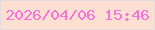 文字の大きさ：3、枠の色：e2dbdf、背景の色：fde0d1、文字の色：fb72db 無料ブログパーツのブログ時計