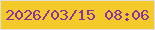 文字の大きさ：4、枠の色：e2dddb、背景の色：f3ca29、文字の色：8b32a2 無料ブログパーツのブログ時計