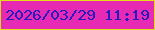 文字の大きさ：1、枠の色：e2de13、背景の色：e72ab3、文字の色：271bbf 無料ブログパーツのブログ時計