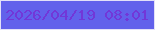 文字の大きさ：5、枠の色：e2e0f8、背景の色：6261eb、文字の色：7237d8 無料ブログパーツのブログ時計