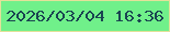 文字の大きさ：2、枠の色：e2e19a、背景の色：70f08a、文字の色：1a4451 無料ブログパーツのブログ時計