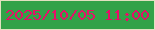 文字の大きさ：4、枠の色：e2e1c0、背景の色：32a248、文字の色：e60f68 無料ブログパーツのブログ時計