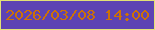 文字の大きさ：2、枠の色：e2e275、背景の色：5d43b3、文字の色：cd7106 無料ブログパーツのブログ時計