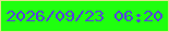 文字の大きさ：4、枠の色：e2e28f、背景の色：1fff0f、文字の色：5444da 無料ブログパーツのブログ時計