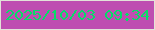 文字の大きさ：1、枠の色：e2e3d9、背景の色：be4eb1、文字の色：06dd68 無料ブログパーツのブログ時計
