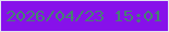 文字の大きさ：1、枠の色：e2e3f0、背景の色：8711ea、文字の色：468074 無料ブログパーツのブログ時計