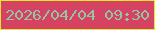 文字の大きさ：1、枠の色：e2eb2b、背景の色：d64362、文字の色：93c4a4 無料ブログパーツのブログ時計