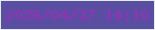 文字の大きさ：1、枠の色：e2ede3、背景の色：5a4ea2、文字の色：972fb9 無料ブログパーツのブログ時計