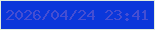 文字の大きさ：3、枠の色：e2eedd、背景の色：0b37da、文字の色：454ed3 無料ブログパーツのブログ時計
