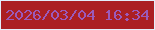 文字の大きさ：4、枠の色：e2eefb、背景の色：ab1f23、文字の色：9b5aba 無料ブログパーツのブログ時計