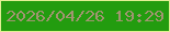 文字の大きさ：2、枠の色：e2ef94、背景の色：239c0f、文字の色：a09570 無料ブログパーツのブログ時計