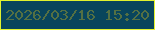文字の大きさ：2、枠の色：e2f22e、背景の色：09455c、文字の色：547043 無料ブログパーツのブログ時計