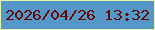 文字の大きさ：1、枠の色：e2f4aa、背景の色：5598c8、文字の色：660a07 無料ブログパーツのブログ時計