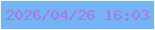 文字の大きさ：3、枠の色：e2f8fc、背景の色：75b3f1、文字の色：a677e7 無料ブログパーツのブログ時計