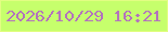 文字の大きさ：1、枠の色：e2fd83、背景の色：c6ff6c、文字の色：b373bd 無料ブログパーツのブログ時計