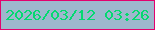 文字の大きさ：4、枠の色：e3016e、背景の色：9eb7cd、文字の色：04d970 無料ブログパーツのブログ時計