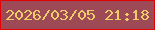 文字の大きさ：3、枠の色：e30202、背景の色：9d4956、文字の色：eccd6a 無料ブログパーツのブログ時計