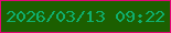 文字の大きさ：2、枠の色：e30575、背景の色：1c5f00、文字の色：0faf6d 無料ブログパーツのブログ時計