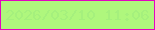 文字の大きさ：3、枠の色：e305c0、背景の色：aff77d、文字の色：a5f07d 無料ブログパーツのブログ時計