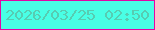 文字の大きさ：2、枠の色：e306a6、背景の色：49ffe5、文字の色：57ccb2 無料ブログパーツのブログ時計