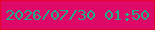 文字の大きさ：4、枠の色：e30825、背景の色：dd0868、文字の色：1fad86 無料ブログパーツのブログ時計
