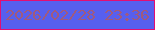 文字の大きさ：4、枠の色：e30e73、背景の色：575fee、文字の色：a05a7d 無料ブログパーツのブログ時計