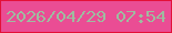 文字の大きさ：4、枠の色：e31038、背景の色：ea4d94、文字の色：9fbba0 無料ブログパーツのブログ時計