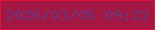 文字の大きさ：5、枠の色：e3103c、背景の色：a31742、文字の色：69367f 無料ブログパーツのブログ時計