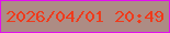 文字の大きさ：2、枠の色：e310ee、背景の色：ad8c84、文字の色：ef3b1c 無料ブログパーツのブログ時計