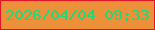 文字の大きさ：2、枠の色：e31425、背景の色：ec913a、文字の色：1dd97a 無料ブログパーツのブログ時計