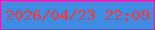 文字の大きさ：5、枠の色：e317b5、背景の色：3f8de2、文字の色：f13537 無料ブログパーツのブログ時計