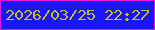 文字の大きさ：3、枠の色：e317e2、背景の色：1a16f4、文字の色：cabd26 無料ブログパーツのブログ時計