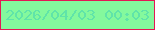 文字の大きさ：5、枠の色：e31855、背景の色：84f99d、文字の色：60e4a9 無料ブログパーツのブログ時計