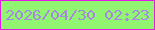 文字の大きさ：4、枠の色：e319e5、背景の色：91f572、文字の色：a688de 無料ブログパーツのブログ時計