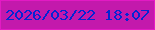 文字の大きさ：2、枠の色：e31ac4、背景の色：c319ac、文字の色：0525d3 無料ブログパーツのブログ時計