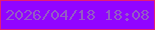 文字の大きさ：5、枠の色：e31d77、背景の色：9104ff、文字の色：945bc5 無料ブログパーツのブログ時計
