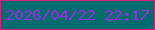 文字の大きさ：4、枠の色：e31d80、背景の色：016c70、文字の色：972ee0 無料ブログパーツのブログ時計