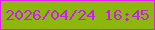 文字の大きさ：1、枠の色：e31ef4、背景の色：8eb70e、文字の色：c620e8 無料ブログパーツのブログ時計