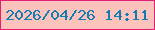 文字の大きさ：2、枠の色：e31f73、背景の色：fcc2bc、文字の色：137cb2 無料ブログパーツのブログ時計