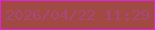 文字の大きさ：4、枠の色：e31fe0、背景の色：a14943、文字の色：a9477b 無料ブログパーツのブログ時計