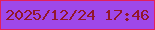文字の大きさ：2、枠の色：e3205a、背景の色：9f48e9、文字の色：92162b 無料ブログパーツのブログ時計
