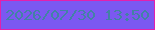 文字の大きさ：1、枠の色：e320ad、背景の色：7b58f1、文字の色：4282a5 無料ブログパーツのブログ時計