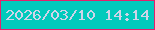 文字の大きさ：1、枠の色：e3216c、背景の色：01cabc、文字の色：cfd4e9 無料ブログパーツのブログ時計