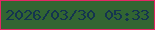 文字の大きさ：1、枠の色：e32765、背景の色：326532、文字の色：14344f 無料ブログパーツのブログ時計