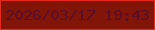 文字の大きさ：3、枠の色：e32a1c、背景の色：801508、文字の色：5c0e29 無料ブログパーツのブログ時計