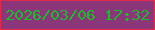 文字の大きさ：5、枠の色：e32b47、背景の色：8b367b、文字の色：16bf27 無料ブログパーツのブログ時計