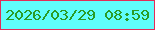 文字の大きさ：3、枠の色：e32c57、背景の色：60fdfb、文字の色：2a9b25 無料ブログパーツのブログ時計